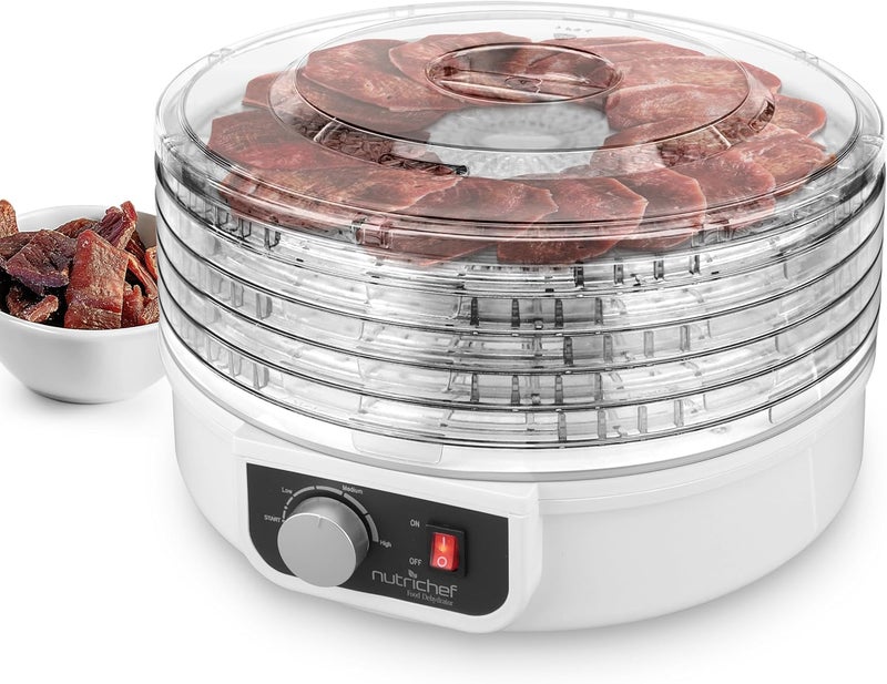 NutriChef Food Dehydrator Machine | Dehydrate Beef Jerky, Meats, Mushrooms, Fruits & Vegetables | Great For At Home Use | Uses High-Heat Circulation for Even Dehydration | 5 Easy to Clean Trays. - Image 1
